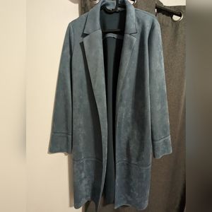 Zara Faux Blue Long Blazer